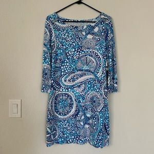 Lilly Pulitzer Solia Dress UPF 50+ in blue and white coral